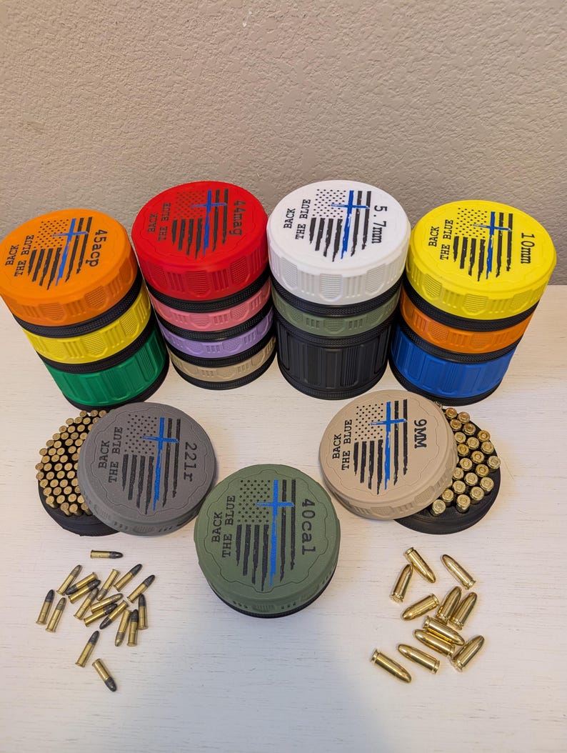 Loose Bullets 3D Printed Stackable Ammunition Storage - Ammo Capsule - Pistol and ...