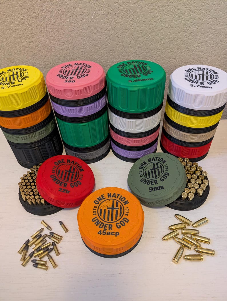 Loose Bullets 3D Printed Stackable Ammunition Storage - Ammo Capsule - Pistol and ...