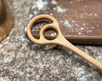 Handmade Dough Whisk Birds Eye Maple Wood | Danish Whisk | Artisen Bread Tool | Kitchen Utensil | Hardwood Whisk