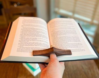 Personalized Walnut Book Page Holder | Wooden Thumb Page Holder | Handmade Book Holder for Reading | Custom Gift