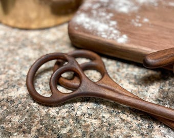 Handmade Dough Whisk Walnut Wood | Danish Whisk | Artisen Bread Tool | Kitchen Utensil