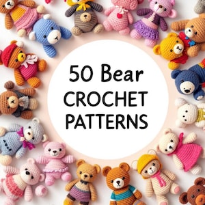 50+ Bear Crochet Patte PDF, Amigurumi Toy Patterns, Bear Crochet Crochet, Easy Crochet Pattern, Doll Pattern Bundle