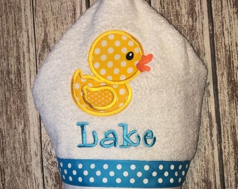 Rubber Duckie Hooded Towel (other colors available for towel)
