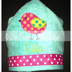 Sweet Bird Hooded Towel other colors available for towel image 1