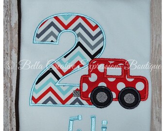 Car Birthday Appliqued Bodysuit or Shirt