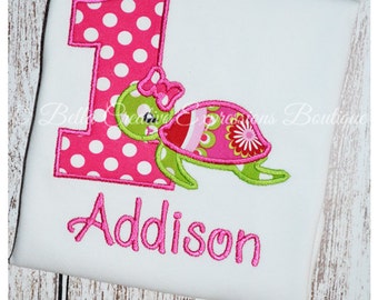 Swimming Turtle Birthday Bodysuit or Shirt