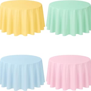 round dsiposable linen like table cloths Bulk Pack Plastic Cloth - 120 Inch Disposable Tablecloth for Parties - Round Tablecloth - Disposable Table for Parties-Exquisite Party Solids, Color: Black, Count: 6 its the smart choice for hosts who demand quality without compromise. Round Table Cloth Disposable -