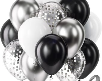 15-teiliges Silvester Ballon-Set 2025 – Schwarz/Gold, Happy New Year Deko Für Party Und Tisch