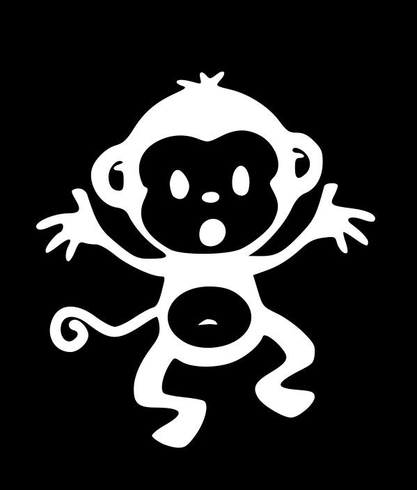 Cute Monkey Car Vinyl Decal Sticker | Etsy