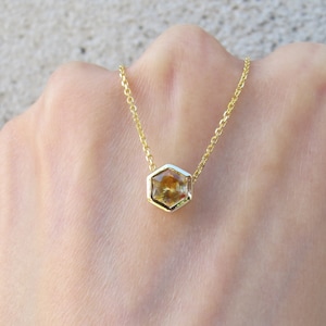 Custom Made Bezel Set Natural Yellow Montana Sapphire 14k Yellow Gold Necklace