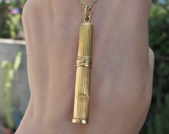 Antique 18k Yellow Gold Pencil Pendant Charm 