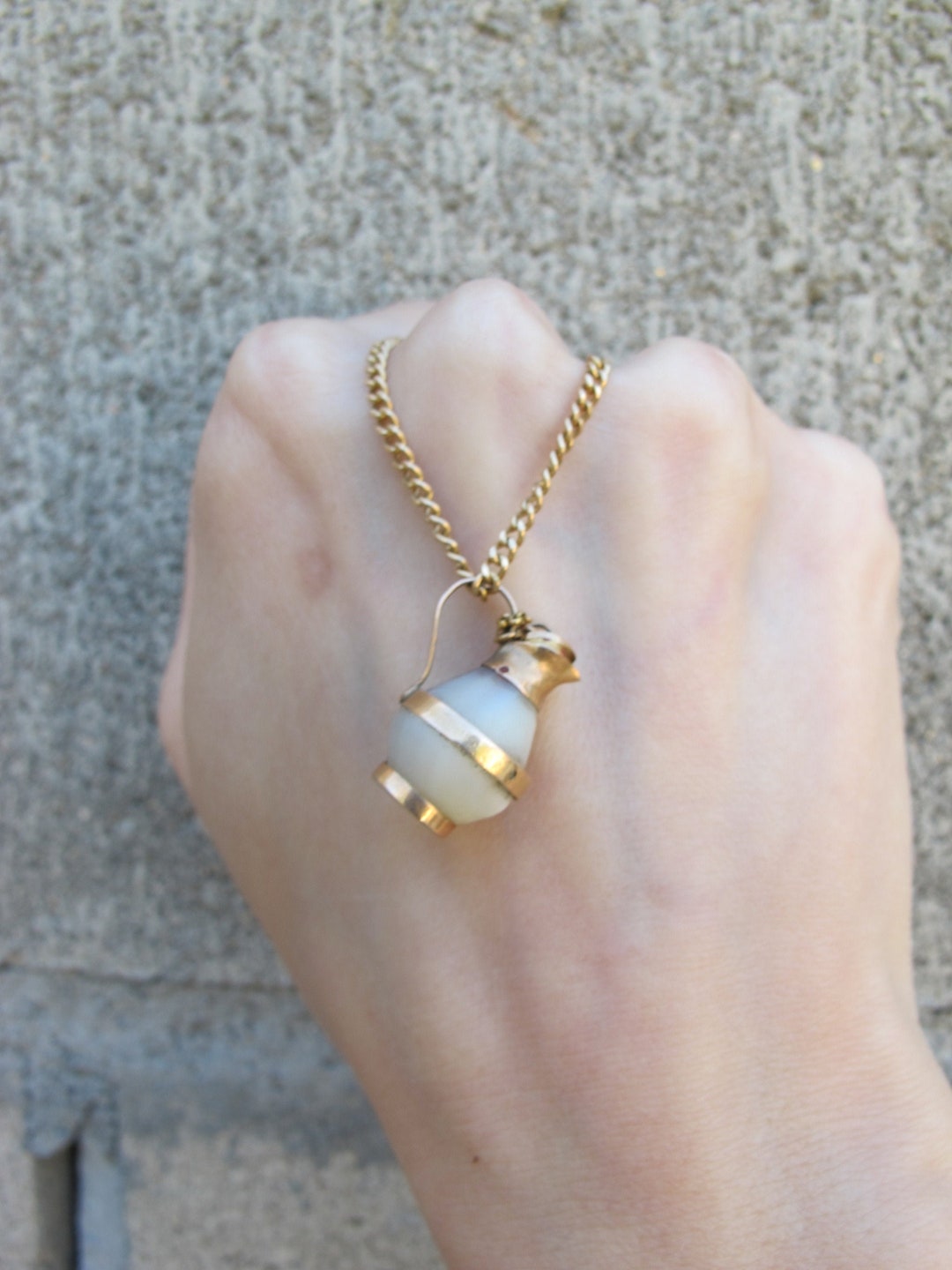 Antique 18k Yellow Gold Mother of Pearl Urn Pitcher Charm Pendant - Etsy