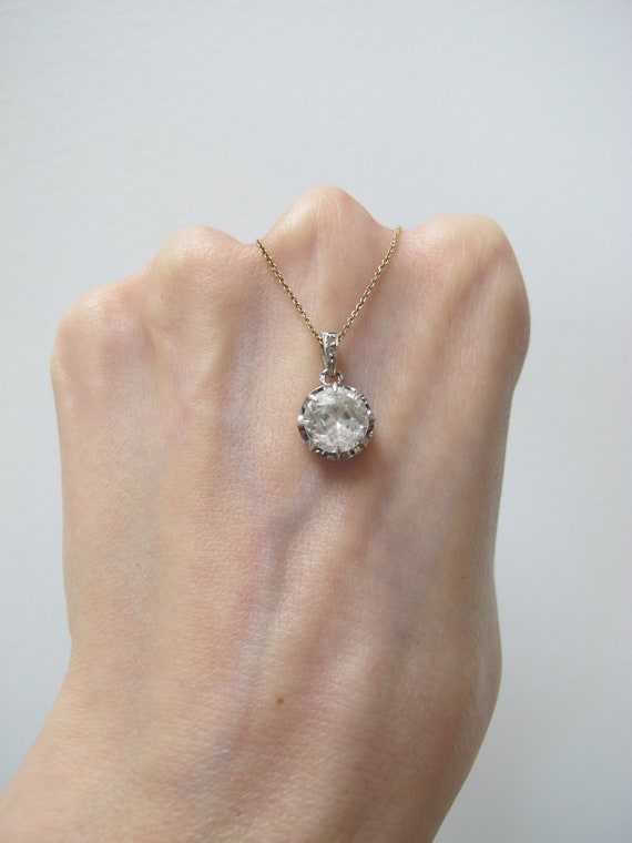 ON HOLD:  Antique Solitaire Paste Silver Pendant … - image 1