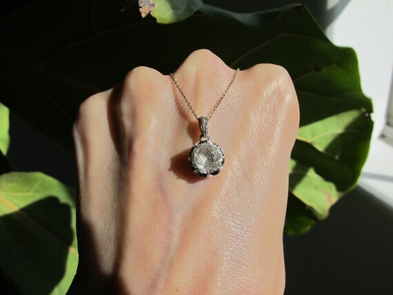 ON HOLD:  Antique Solitaire Paste Silver Pendant … - image 4