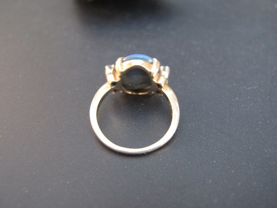 Vintage Natural Black Opal with Diamonds in 14k Y… - image 10