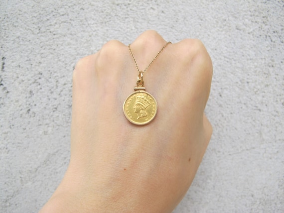 Gold dollar hotsell coin necklace