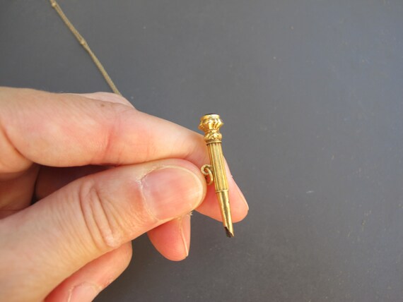 Antique 18k Yellow Gold Bloodstone Watch Key Char… - image 4