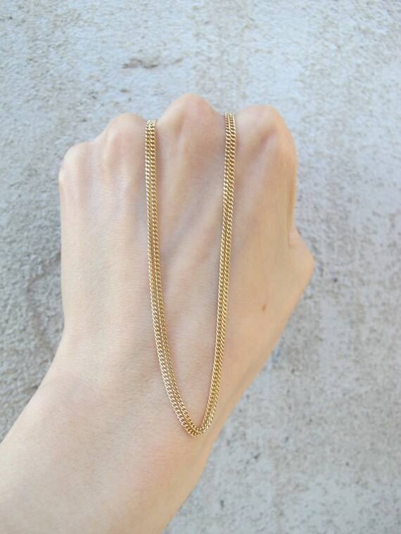 Vintage 18k Gold Curb Link Chain Necklace