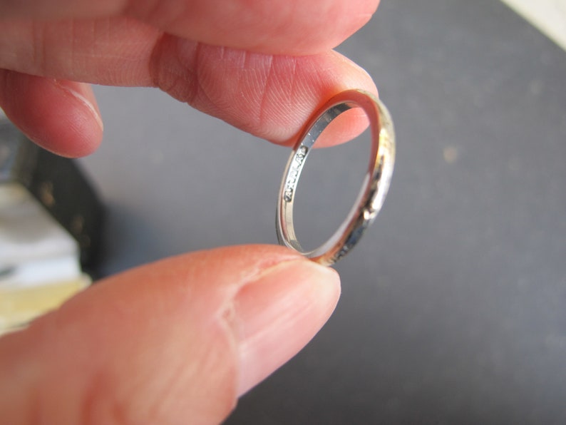 Antiker Platin Art Deco Ehering Ring Bild 7