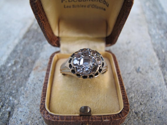 Rare Georgian Table Cut Diamond Cluster Ring in 14k Yellow Gold - Etsy
