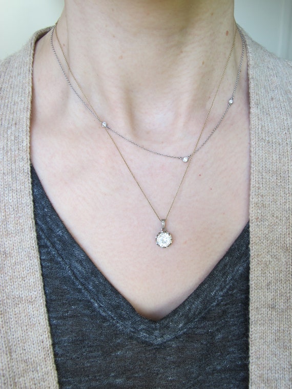 ON HOLD:  Antique Solitaire Paste Silver Pendant … - image 9