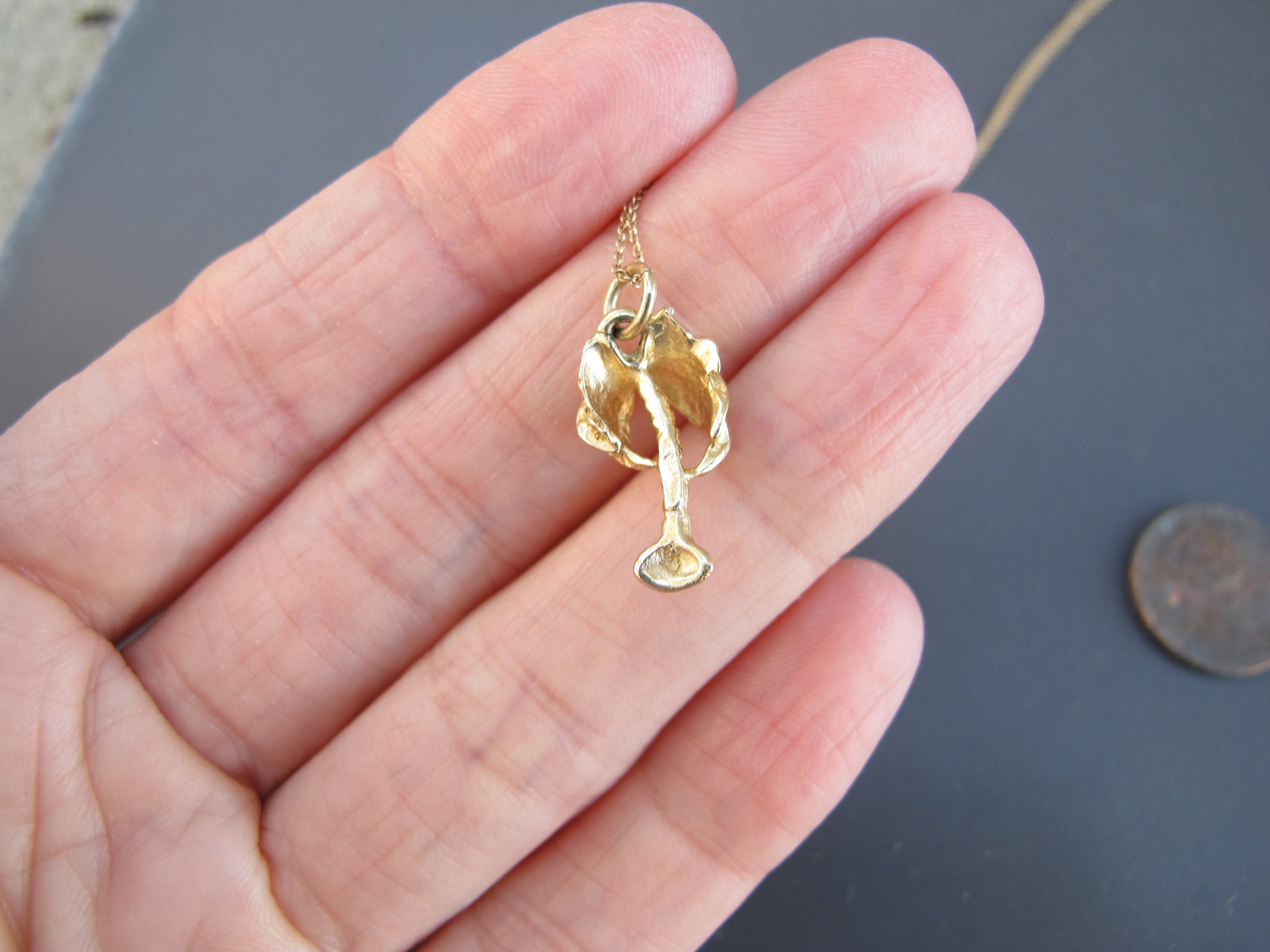 Vintage 14k Yellow Gold Palm Tree Charm Pendant Etsy