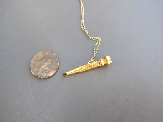 Antique 18k Yellow Gold Bloodstone Watch Key Char… - image 10