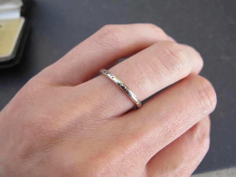 Antiker Platin Art Deco Ehering Ring Bild 3