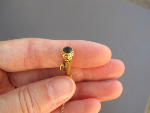 Antique 18k Yellow Gold Bloodstone Watch Key Char… - image 7