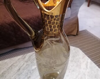 Decantador/Juego de licores con 6 copas de cristal