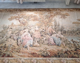 Magnífico tapiz mural de gran tamaño (estilo Aubusson) (1,64 x 2,94 m)