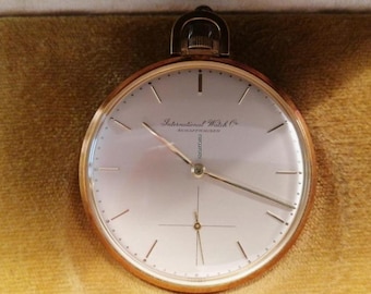 stunning IWC Schaffhausen pocket watch, crafted in 18K gold