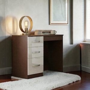cream high gloss dressing table White High Gloss Dressing Table