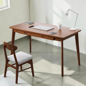 Home Office Desk with Drawers 100cm, Modern Computer Table Workstation for Study & Work
