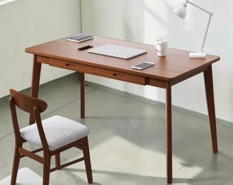 Escritorio de oficina en casa con cajones de 100 cm, mesa de trabajo moderna para ordenador, ideal para estudiar y trabajar.