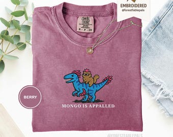 Embroidered Princess Donut and Mongo Shirt, Dungeon Crawler Carl Tee Fantasy Book Reader Geeky Cat Lover Tshirt Donu Mongo Bookish Merch