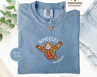 Embroidered Esquie Expedition 33 Shirt, Esquie Whee Whoo Tee, Clair Obscur Game Shirt, Comfort Colors Funny Gamer Gift, Unisex