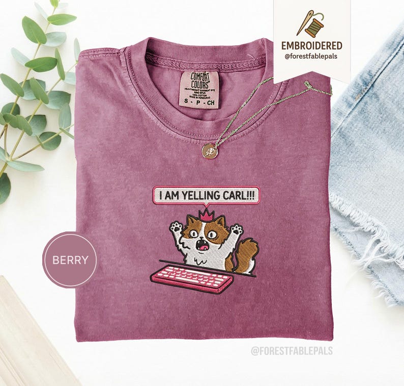 Embroidered I Am Yelling Carl Princess Donut Shirt, Comfort Colors ...