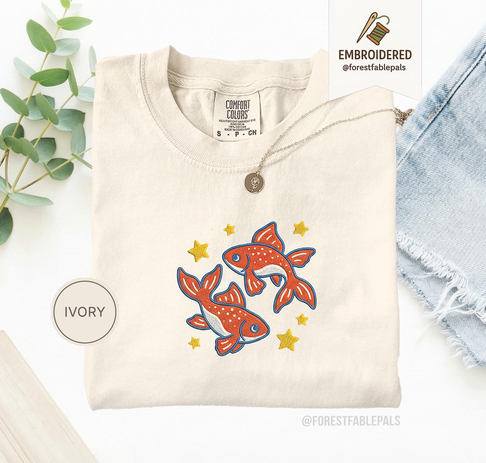 Embroidered Goldfish Shirt, Heisei Retro, Juminocore, Frutiger