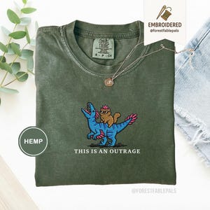 Embroidered Princess Donut and Mongo Shirt, Dungeon Crawler Carl Tee Fantasy Book Reader Geeky Cat Lover Tshirt Donu Mongo Bookish Merch Hemp
