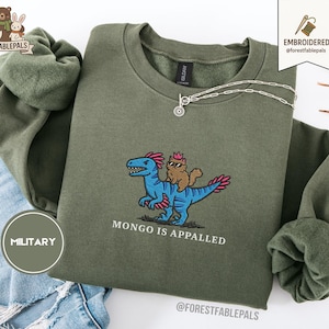 Broderad prinsessmunk och Mongo-tröja, Dungeon Crawler Carl-tröja, fantasybokläsare, nördig kattälskare, Mongo-bokströja, boklig merchandise