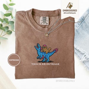 Embroidered Princess Donut and Mongo Shirt, Dungeon Crawler Carl Tee Fantasy Book Reader Geeky Cat Lover Tshirt Donu Mongo Bookish Merch Espresso