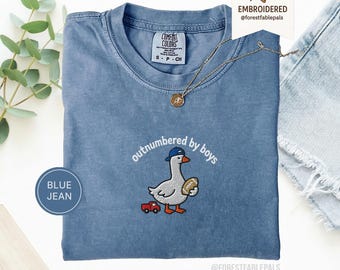 Embroidered Funny Boy Mom Goose Shirt - Comfort Colors®, Boy Mom Shirt, Boy Mama Gift, Boy Mom Mothers Day Gift, Cute Boy Mom Tee, Football