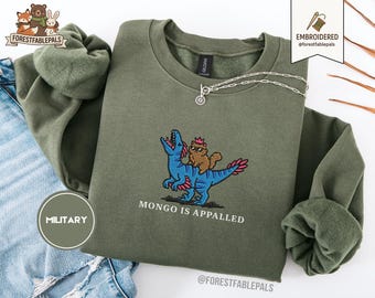 Gesticktes Prinzessin Donut und Mongo Sweatshirt, Dungeon Crawler Carl Tee Fantasy Book Reader Geeky Katzenliebhaber Tshirt Mongo Bookish Merch
