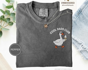 Embroidered Comfort Colors Cool Dads Club Goose Shirt - Old Fashioned Dad Shirt, Pregnancy Announcement New Dad Gift, Fathers Day Gift