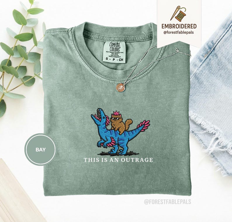 Embroidered Princess Donut and Mongo Shirt, Dungeon Crawler Carl Tee Fantasy Book Reader Geeky Cat Lover Tshirt Donu Mongo Bookish Merch Bay
