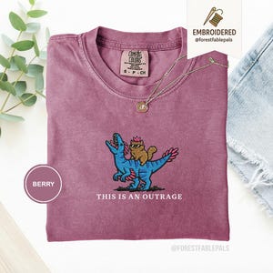Embroidered Princess Donut and Mongo Shirt, Dungeon Crawler Carl Tee Fantasy Book Reader Geeky Cat Lover Tshirt Donu Mongo Bookish Merch Berry