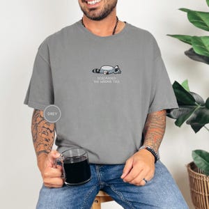 Embroidered Funny Mahjong Raccoon Shirt - Mahjong Gift, Mah Jong Shirt, American Mahjong, Mahjong Lover Gift, Mahjong Player Tee, Mahjongg Grey