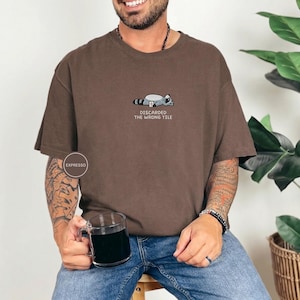 Embroidered Funny Mahjong Raccoon Shirt - Mahjong Gift, Mah Jong Shirt, American Mahjong, Mahjong Lover Gift, Mahjong Player Tee, Mahjongg Espresso