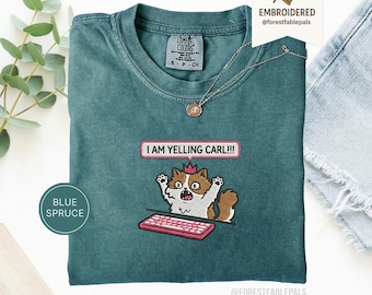 Bestickt schreie ich Carl Prinzessin Donut Shirt, Komfort Farben, Dungeon Crawler Carl Merch T Shirt, Fantasy Buch Leser Tshirt Bookish
